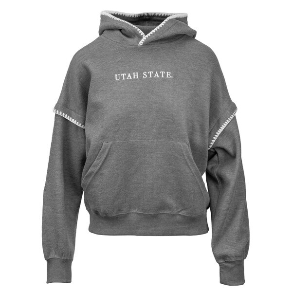 SWEATSHIRT HOOD UTAH STATE CROCHET EDGE MV SPORT